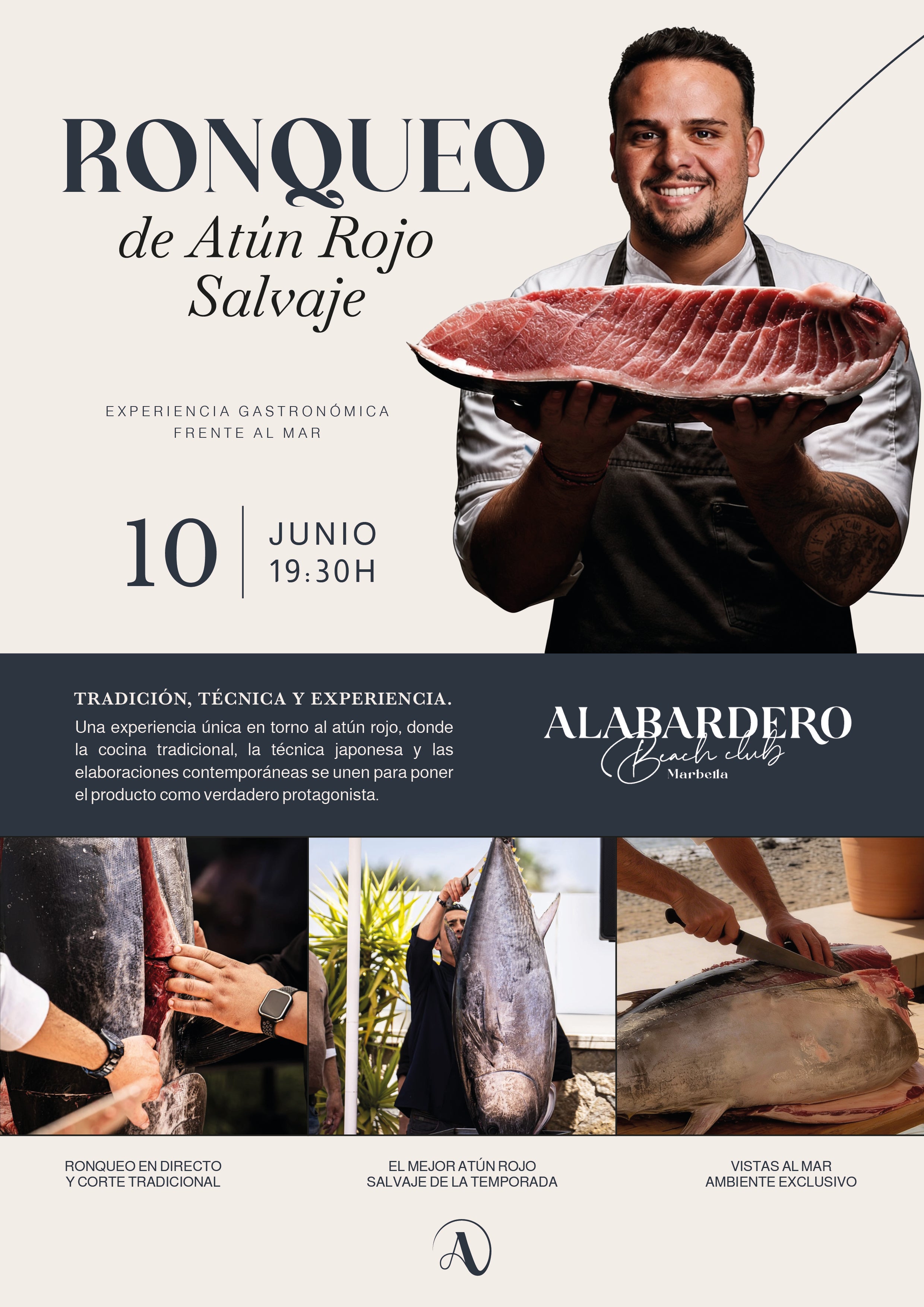Alabardero Beach Club celebra el ronqueo del atún rojo Alabardero Beach Club celebra el ronqueo del atún rojo