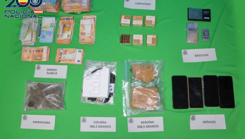 Material intervenido por la Policía Nacional
