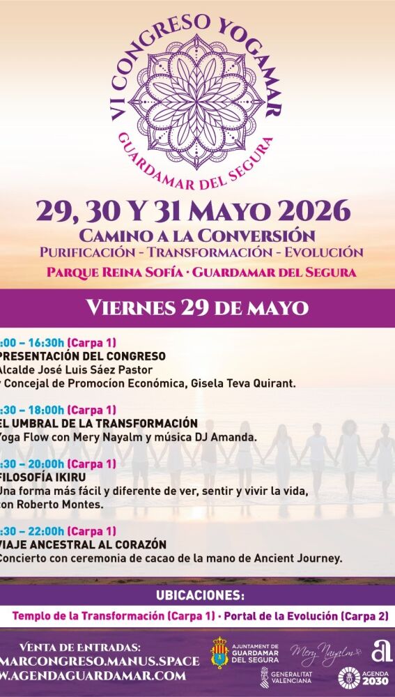 Guardamar del Segura acoge este fin de semana el VI Congreso Internacional Yogamar dedicado al yoga, la meditación y el bienestar personal
