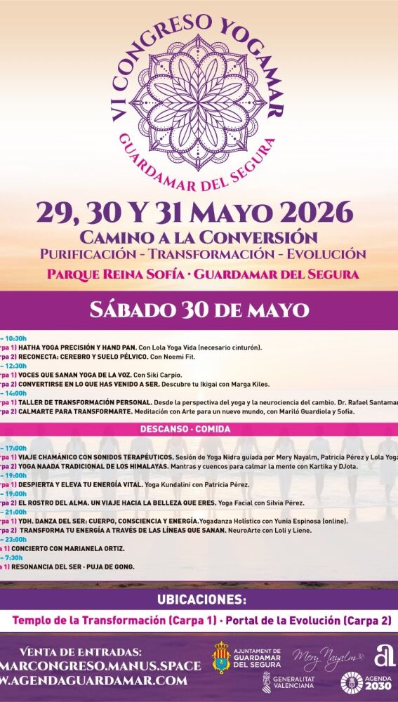 Guardamar del Segura acoge este fin de semana el VI Congreso Internacional Yogamar dedicado al yoga, la meditación y el bienestar personal