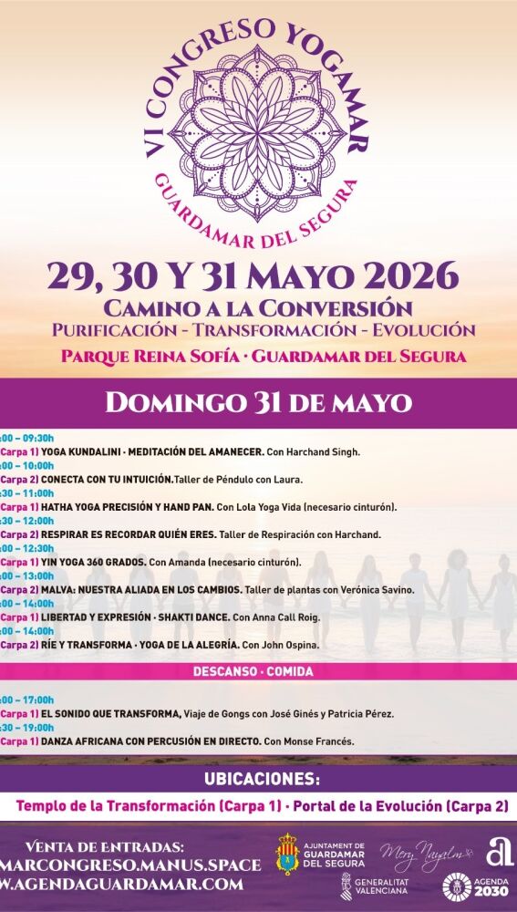Guardamar del Segura acoge este fin de semana el VI Congreso Internacional Yogamar dedicado al yoga, la meditación y el bienestar personal