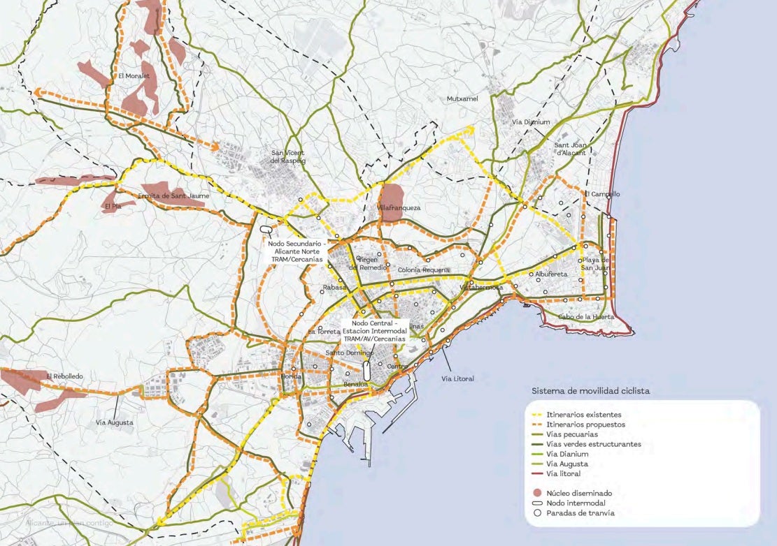 Alicante apuesta en el nuevo Plan General por incrementar hasta los 185 kilómetros la red para ciclistas Alicante apuesta en el nuevo Plan General por incrementar hasta los 185 kilómetros la red para ciclistas