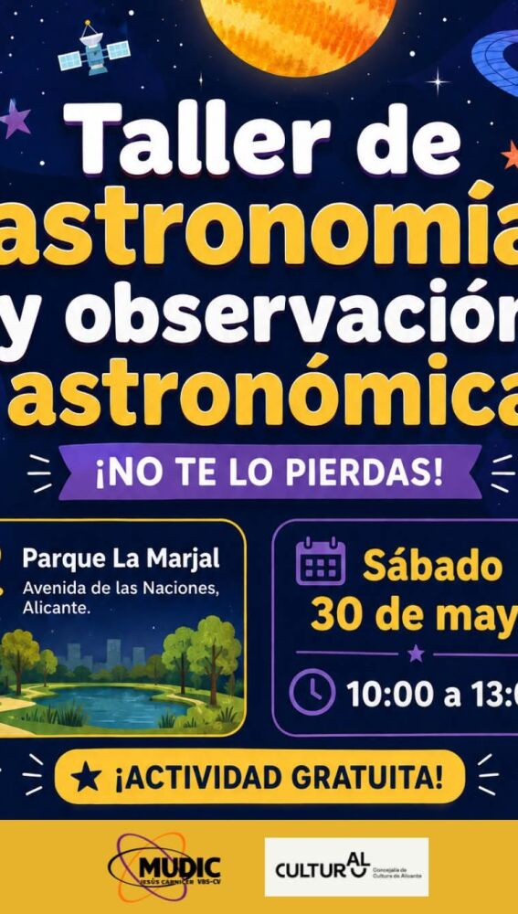 El MUDIC divulga y nos acerca la ciencia este sábado con un taller de astronomía y una observación solar