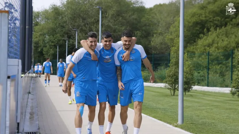 Escudero, Villares y Ximo Navarro, tras el último entrenamiento, antes de viajar a Valladolid