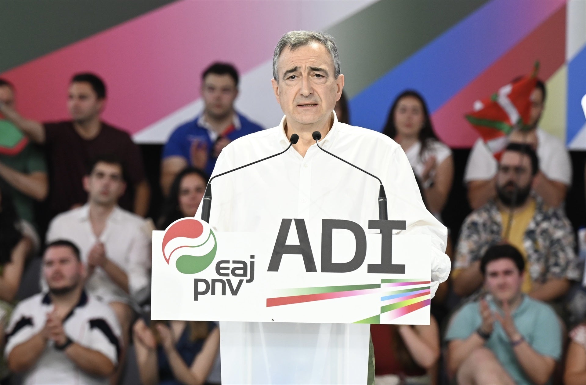 El presidente del EBB, Aitor Esteban, durante un acto político El presidente del EBB, Aitor Esteban, durante un acto político