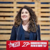 La portavoz socialista, Emma López, durante el 27º congreso federal socialista