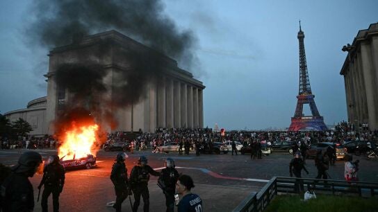 Celebraci&oacute;n de los aficionados del Paris Saint-Germain PSG en Par&iacute;s