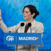 La presidenta de la Comunidad de Madrid, Isabel Díaz Ayuso, participa en el acto de clausura del PP de Madrid