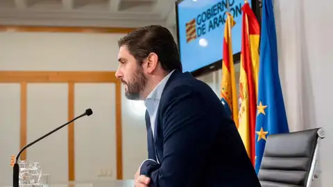 Nolasco durante la rueda de prensa en el Pignatelli Nolasco durante la rueda de prensa en el Pignatelli