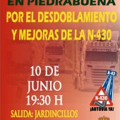 La Plataforma de la N-430 se movilizará en Piedrabuena