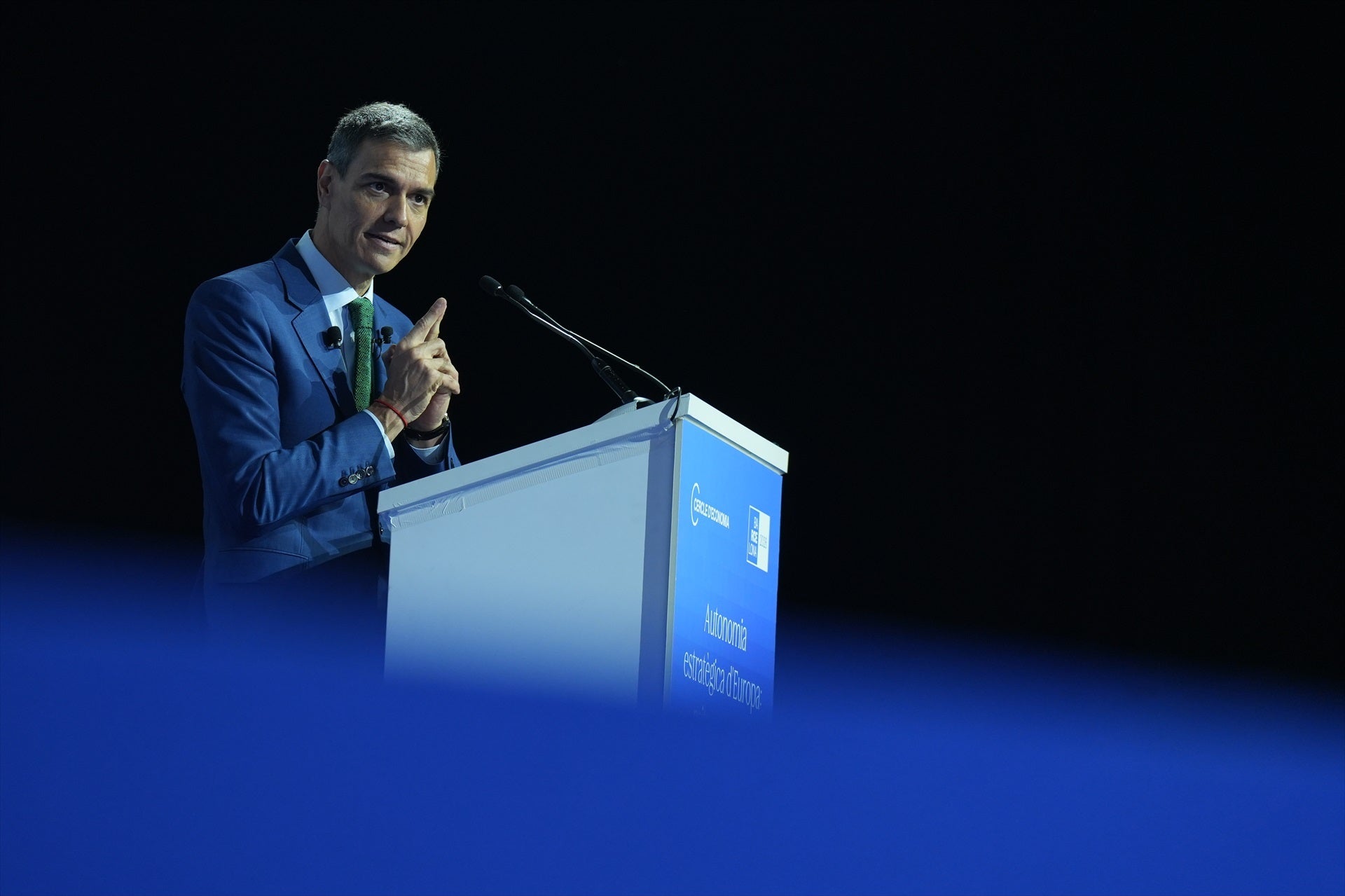 El presidente del Gobierno Pedro Sánchez, durante la celebración de la sesión de clausura de la 41ª Reunión del Cercle d'Economia El presidente del Gobierno Pedro Sánchez, durante la celebración de la sesión de clausura de la 41ª Reunión del Cercle d'Economia