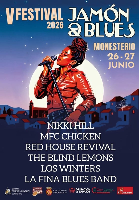 Monesterio celebrará el V Festival Jamón&Blues con Nikki Hill como cabeza de cartel el 26 y 27 de junio Monesterio celebrará el V Festival Jamón&Blues con Nikki Hill como cabeza de cartel el 26 y 27 de junio