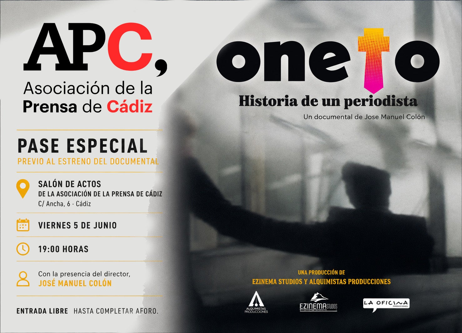 La Asociación de la Prensa de Cádiz acoge el pase especial del documental 'Oneto. Historia de un periodista' episode artwork