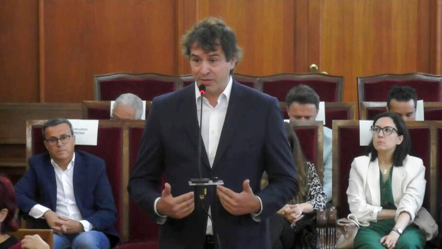 David S&aacute;nchez, hermano del presidente del Gobierno, durante su turno de declaraci&oacute;n en la Audiencia de Badajoz.