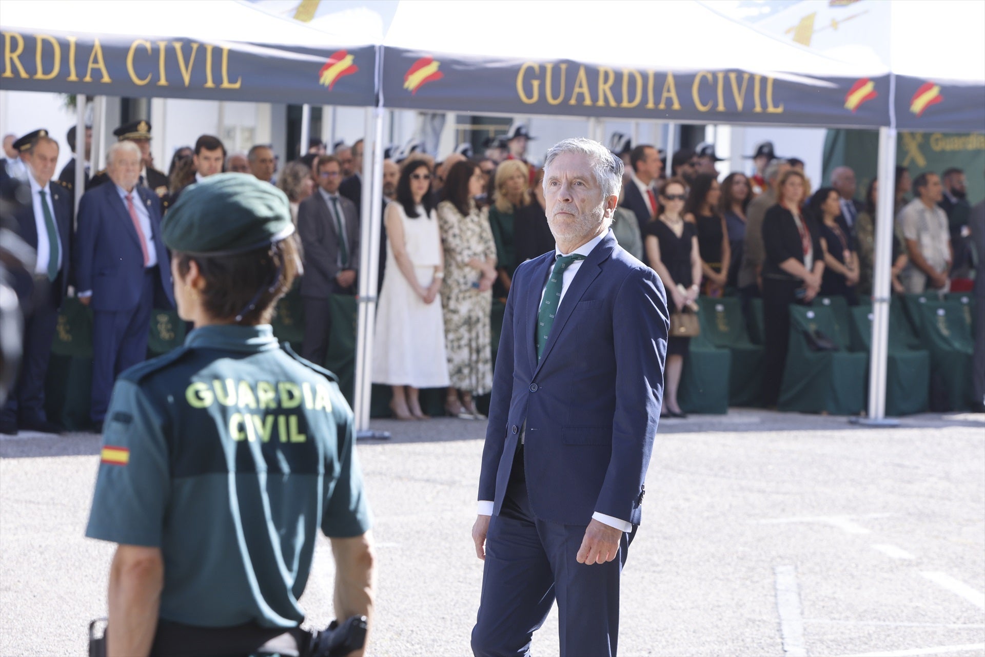 El ministro del Interior, Fernando Grande-Marlaska, en un acto de conmemoración del 182º aniversario de la Guardia Civil. El ministro del Interior, Fernando Grande-Marlaska, en un acto de conmemoración del 182º aniversario de la Guardia Civil.