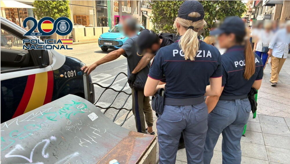 Detención del sospechoso en la avenida Maisonnave