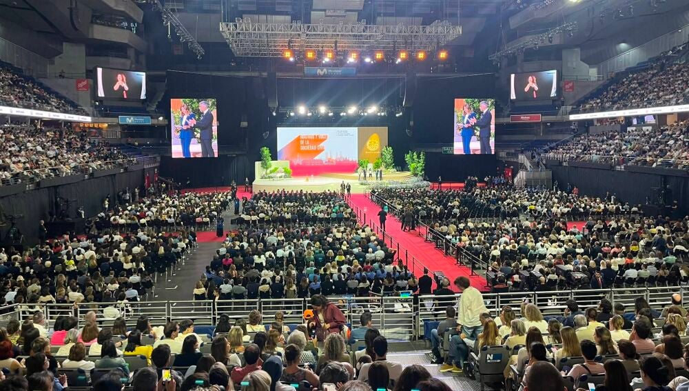 Así luce el Movistar Arena antes del acto Tejer Redes presidido por el papa