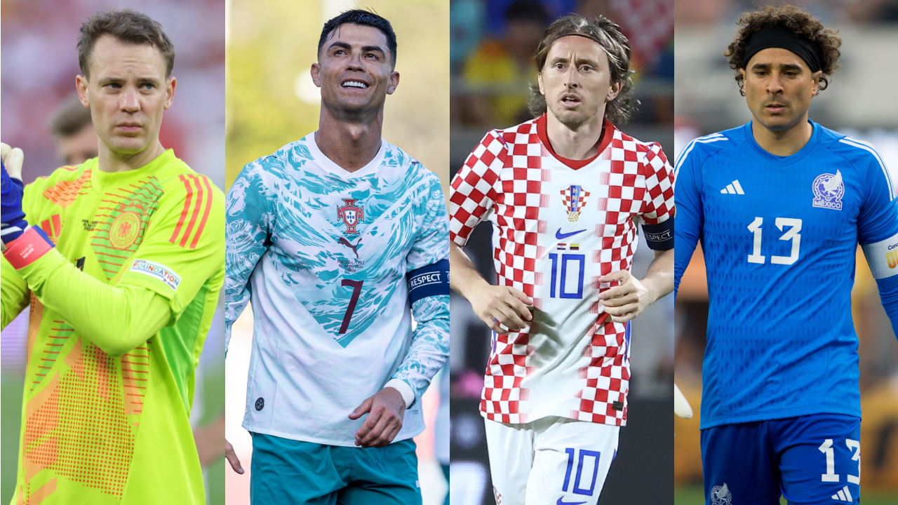 De izquierda a derecha: Manuel Neuer, Cristiano Ronaldo, Luka Modric y Guillermo Ochoa De izquierda a derecha: Manuel Neuer, Cristiano Ronaldo, Luka Modric y Guillermo Ochoa