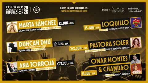 Cartel de los conciertos solidarios de la Diputación Cartel de los conciertos solidarios de la Diputación
