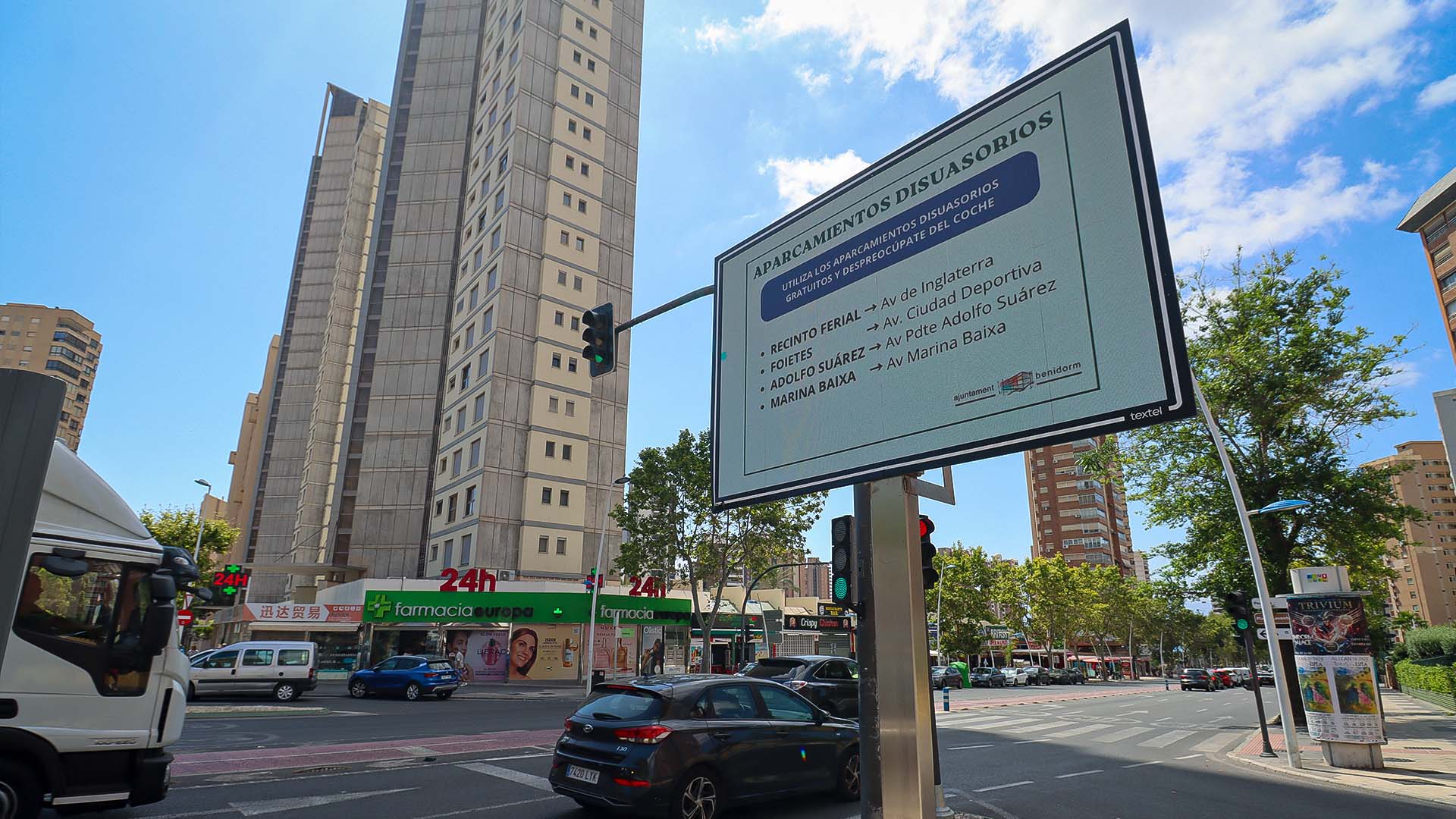 Benidorm incorpora en su red de pantallas información en tiempo real sobre la ocupación de los aparcamientos disuasorios Benidorm incorpora en su red de pantallas información en tiempo real sobre la ocupación de los aparcamientos disuasorios