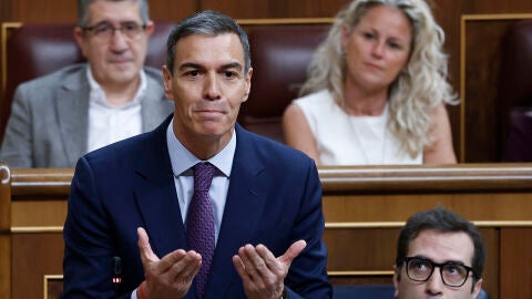 El presidente del Gobierno, Pedro S&aacute;nchez, interviene durante la sesi&oacute;n de control al Gobierno, este mi&eacute;rcoles en el Congreso. 