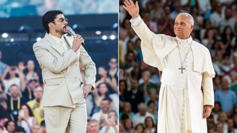 Bad Bunny, en el estadio Metropolitano de Madrid y el papa Le&oacute;n XIV, en el Bernab&eacute;u