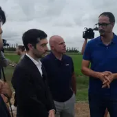 Vicent Marzà, Pablo Bustinduy, Carles Peris y Fernando Durá, en Sueca Vicent Marzà, Pablo Bustinduy, Carles Peris y Fernando Durá, en Sueca