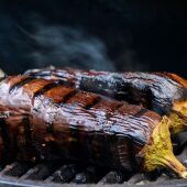 Berenjenas en un parrilla