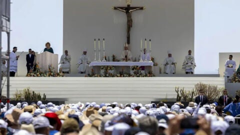 El Papa Le&oacute;n XIV en el muelle de Santa CRuz de Tenerife