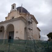 Ermita de Santa Bárbara de Monóvar durante las obras de restauración.