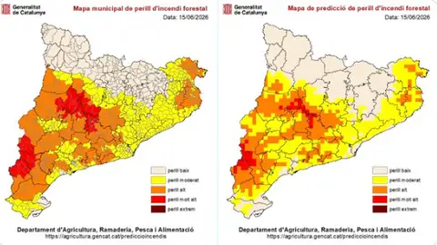 Nou comarques entren en alerta per risc molt alt d’incendi amb el nivell 3 del Pla Alfa activat Nou comarques entren en alerta per risc molt alt d’incendi amb el nivell 3 del Pla Alfa activat