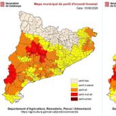 Nou comarques entren en alerta per risc molt alt d’incendi amb el nivell 3 del Pla Alfa activat