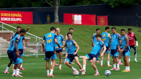 Jugadores de la selección española, durante el entrenamiento en Chattanooga. Jugadores de la selección española, durante el entrenamiento en Chattanooga.