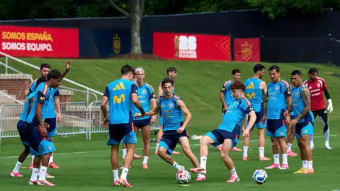 Jugadores de la selección española, durante el entrenamiento en Chattanooga. Jugadores de la selección española, durante el entrenamiento en Chattanooga.