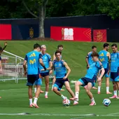 Jugadores de la selección española, durante el entrenamiento en Chattanooga. Jugadores de la selección española, durante el entrenamiento en Chattanooga.