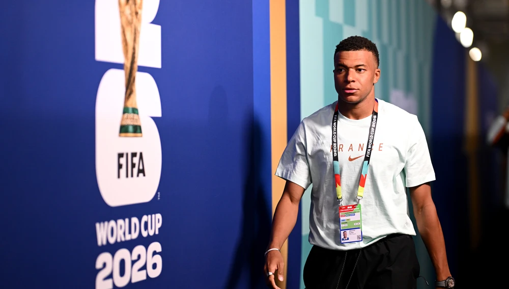 Kylian Mbappé a su llegada al estadio Kylian Mbappé a su llegada al estadio