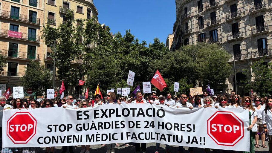 La manifestació de metges d'aquest matí a Barcelona