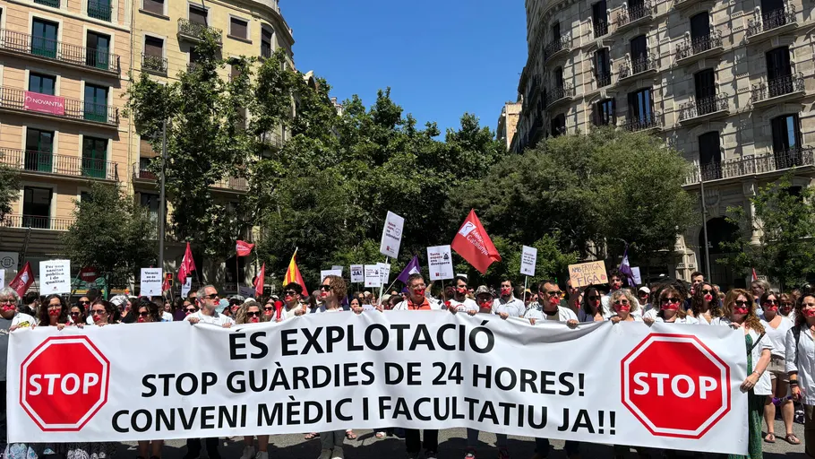 La manifestació de metges d'aquest matí a Barcelona