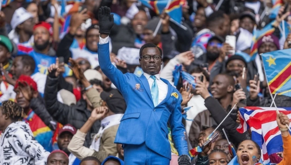 Lumumba Vea, el aficionado del Congo que se hizo viral por quedarse inmóvil con el brazo en alto durante 90 minutos Lumumba Vea, el aficionado del Congo que se hizo viral por quedarse inmóvil con el brazo en alto durante 90 minutos