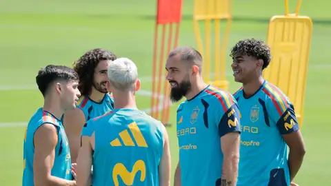 Jugadores de España en un entrenamiento del Mundial Jugadores de España en un entrenamiento del Mundial