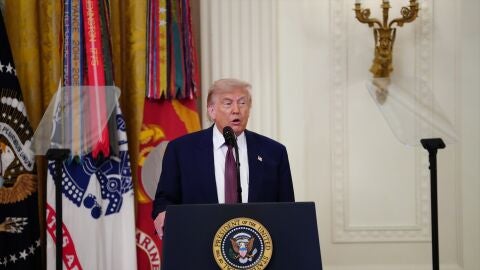 El presidente de EEUU, Donald Trump, durante una rueda de prensa