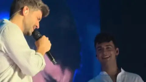 Pablo Alborán y Juanjo Bona, en Zaragoza. Pablo Alborán y Juanjo Bona, en Zaragoza.
