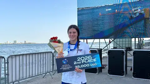 Ángela Martínez, tras la última etapa de la Copa del Mundo. Ángela Martínez, tras la última etapa de la Copa del Mundo.