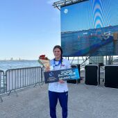 Ángela Martínez, tras la última etapa de la Copa del Mundo. 