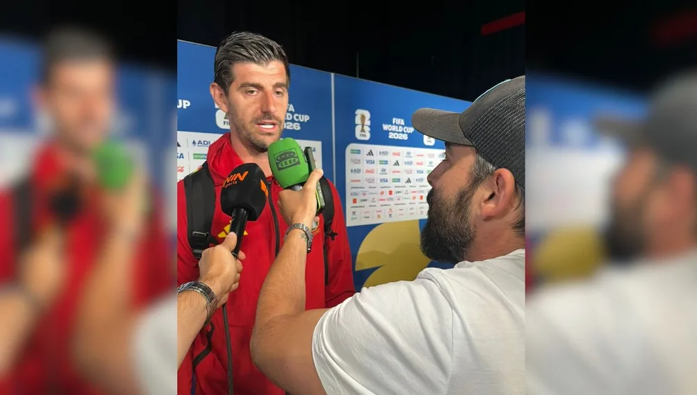 Courtois, en sus declaraciones a Alberto Pereiro, enviado especial de Onda Cero al Mundial 2026. Courtois, en sus declaraciones a Alberto Pereiro, enviado especial de Onda Cero al Mundial 2026.
