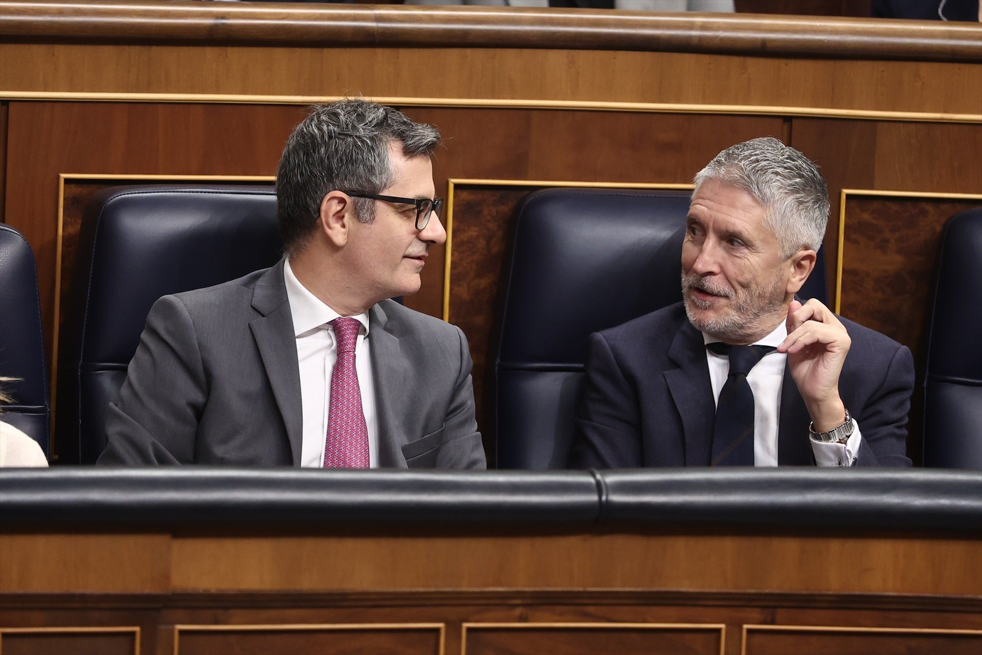 El ministro de la Presidncia, Justicia y Relaciones con las Cortes, Félix Bolaños, y el ministro del Interior, Fernando Grande-Marlaska El ministro de la Presidncia, Justicia y Relaciones con las Cortes, Félix Bolaños, y el ministro del Interior, Fernando Grande-Marlaska