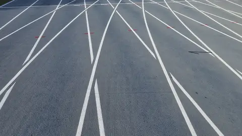 Imagen de archivo de una pista de atletismo en Albacete Imagen de archivo de una pista de atletismo en Albacete