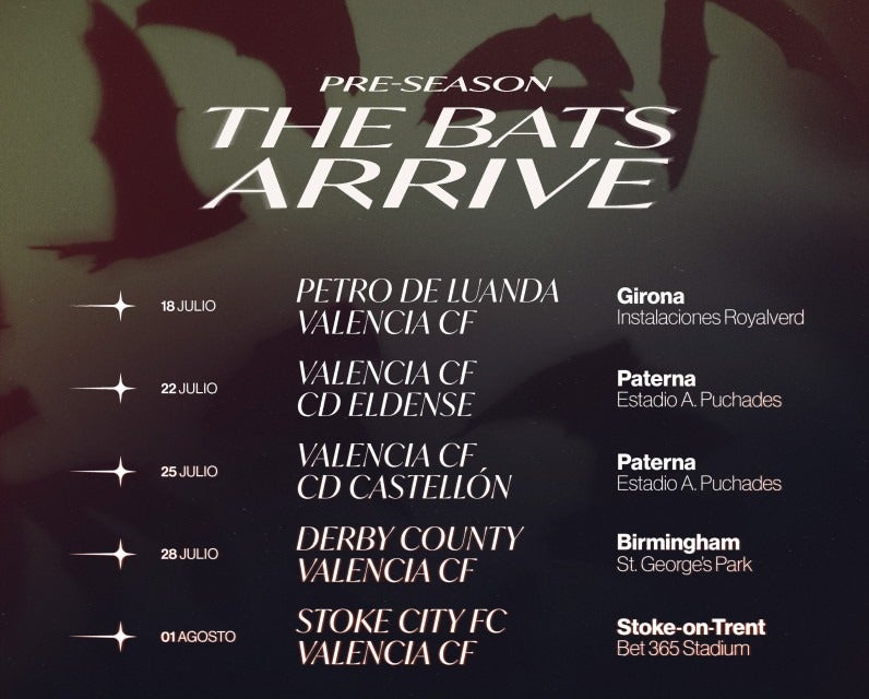 Esta es la hoja de ruta del Valencia CF en la pretemporada que arranca la semana que viene Esta es la hoja de ruta del Valencia CF en la pretemporada que arranca la semana que viene