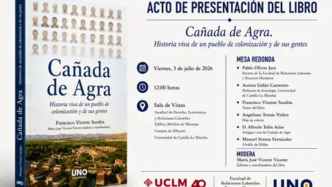Francisco Vicente presenta 'Cañada de Agra', historia de un pueblo de colonización Francisco Vicente presenta 'Cañada de Agra', historia de un pueblo de colonización