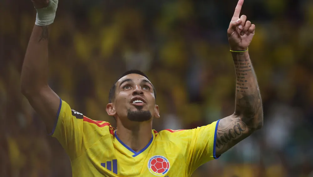 Daniel Muñoz de Colombia celebra su gol de este martes, durante un partido del grupo K del Mundial de la FIFA 2026 entre Colombia y RD Congo Daniel Muñoz de Colombia celebra su gol de este martes, durante un partido del grupo K del Mundial de la FIFA 2026 entre Colombia y RD Congo